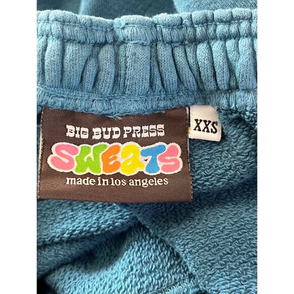 Big Bud Press XXS Blue Wide Leg Sweatpants Made in LA 100% Cotton USA - Picture 2 of 6